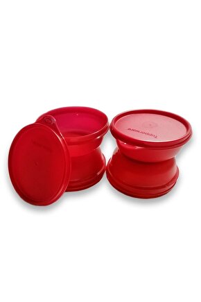 Kırmızı Şeker Kap 300 ml Saklama Ve Buzdolabı Kabı 4 Lü