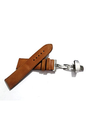 Her Saate Uygun Kelebek Toka 24 MM Hakiki Deri (254) GUMUŞ TOKA TABA