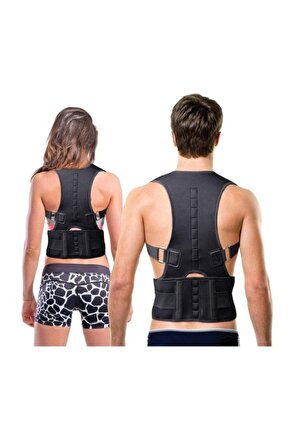 Unisex Siyah Dik Duruş Sırt Korsesi Omuz Sırt Korsesi