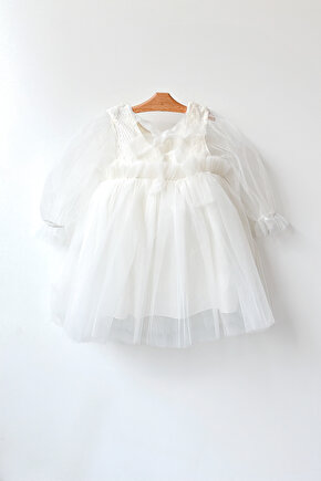 Kız Bebek Elbise Kız Çocuk Elbise Doğum Günü Parti Düğün Elbise Uzun Kollu Astarlı Elbise