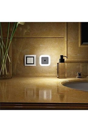 Fotoselli Led Gece Lambası, Beyaz Işık Sensörlü Gece Lambası, 1 Watt Beyaz Renk Led Gece Lambası