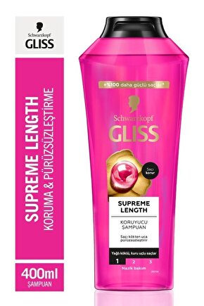Supreme Length Biotin  & Şakayık Çiçeği Özü Koruyucu Şampuan 400 ml Yağlı Köklü Kuru Uçlu Saçlar