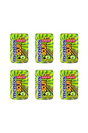 Sour Yeşil Elma Aromalı Şekersiz Tatlandırıcılı Ekşi Draje Sakız 56 g x 6 Adet