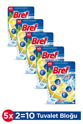 Power Aktiv Katı Tuvalet Bloğu 5 Adet Limon Ikili (5\Lİ SET)