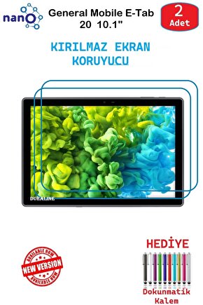 General Mobile ETab20 10.1 İçin Uyumlu Nano Ekran Koruyucu 9h Esnek 2 ADET