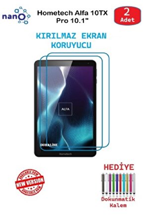 Hometech Alfa 10TX Pro 10.1 İçin Nano Ekran Koruyucu 9h Esnek 2 ADET