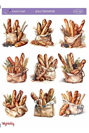 LineArt Ekmek Desenli Sulu Transfer LNT-193 25x35