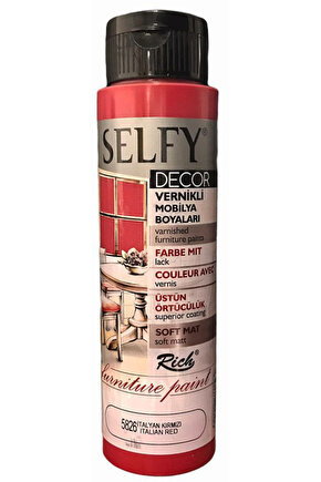Selfy Decor Vernikli Boya 500cc - İtalyan Kırmızı 5826