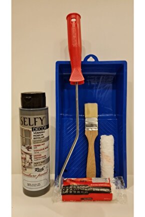Selfy Decor 500 Cc (750 Gr) Royal Gri Kendinden Vernikli Dolap Boyama Seti