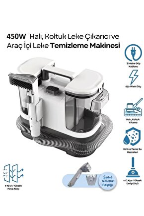 450w Islak Kuru Halı Ve Koltuk Yıkama Makinesi Vakumlu Araç İçi Leke Temizleme Makinesi Spot