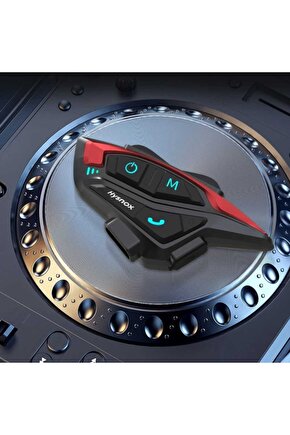 Motorsiklet Kask Bluetooth Kulaklık Mikrofonlu Fm Radyolu 8 Kişilik Çoklu Eşleşme Helmet Intercom