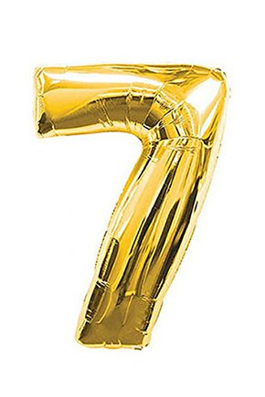 7 Rakam Gold Folyo Balon Sayılı Balon 100 Cm Dev Boy