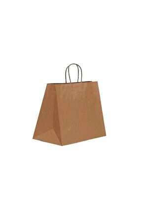 Burgu Saplı Kraft Çanta 20x32x32cm (50 Adet)