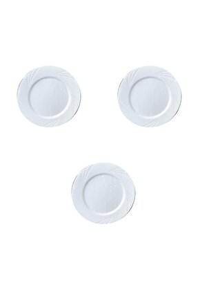 Kullan At Parti Davet Sunum Servis Plastik Sert Mika Tabak - 26 Cm. - Beyaz - 6 Adetlik 3 Paket