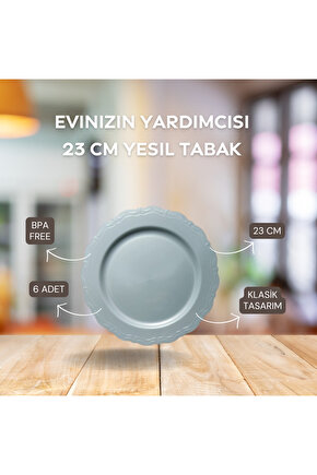 Mika Tabak& Parti Tabak&parti Mika Tabak & Doğum Günü Tabak & Plastik Tabak 23 Cm - 6 Adet