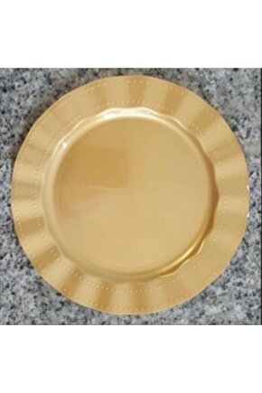 Gold Renkli Mika Tabak 26 cm 6lı