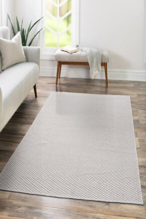 TM-01 Sisal Jut Hasır Model Tek Renk Dokuma Yıkanabilir Toz Vermez  Halı Krem