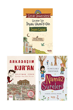 Çocuklar için İhyau Ulumiddin - Arkadaşım Kuran - Bulmacalarla Öğreniyorum Namaz Sureleri 3lü set