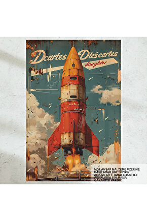 uzay mekiği uzay roket hava aracı tablo retro ahşap poster