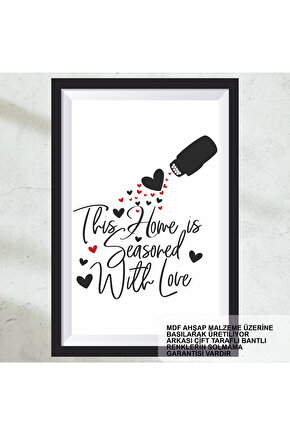 bu ev sevgiyle yapılmış ev aile sözleri dekorasyon çerçeve görünümlü ahşap poster tablo