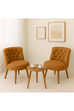 İkili Berjer Koltuk Kiremit - Çay Seti Koltuk Takımı