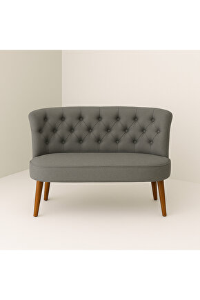 İkili Koltuk Gri Keten - Çay Seti Koltuk