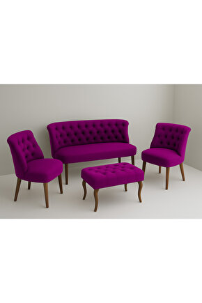 Kutay Çay Seti Koltuk Takımı - Fuşya