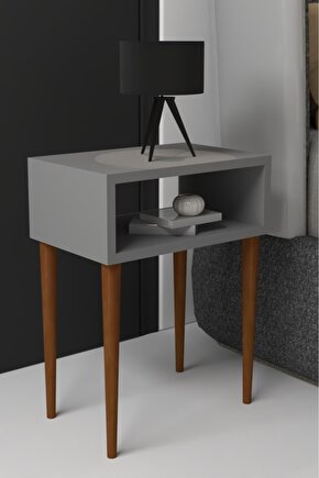 Katre Baş Ucu Komodin - Soğuk Gri