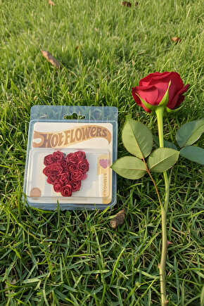 Hot Flowers Sevgililer GünüYıl Dönümü İçin Farklı Hediye Kalpli Kırmızı Gül Buketi