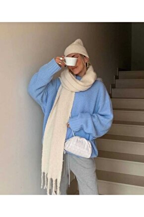 Puffy Yumuşak Dokulu Soft Atkı Omuz Şalı