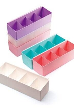 4 Adet Organizer Çekmece Içi Çorap Kravat Aksesuar Düzenleyici