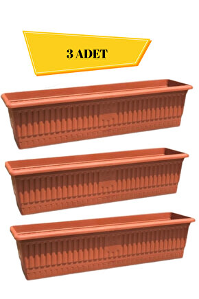 3 Adet Uzun Balkon Saksı 71 CM