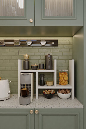 Mutfak Düzenleyici Raf ,Baharatlık, Kahve Köşesi Standı, Peçetelik Tezgahüstü Raf