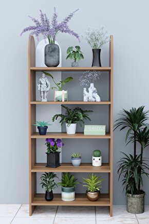 5 Raflı Balkon Saksılığı Çiçeklik Bitki Rafı Çok Amaçlı Raf Ünitesi Dekoratif Düzenleyici