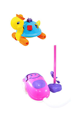 Sevimli Elektrik Süpürgesi ve Oyuncak Eğitici Kaplumbağa Araba