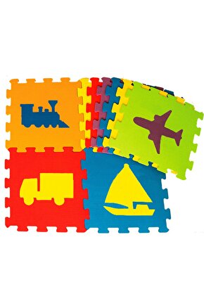 Renkli 33 X 33 Cm Taşıtlar Yer Döşeme Eva Puzzle Set 305