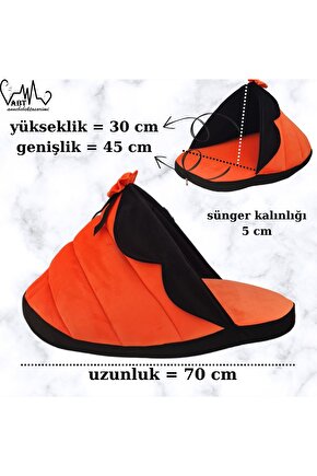 Terlik Tasarımlı Ultra Lüks Şık görünümlü Taytüyü kumaş Kedi Evi ve Yatağı