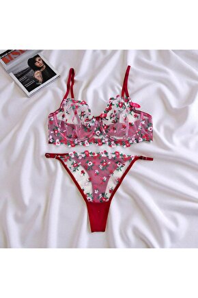 Büyük Beden C kup Brode Sütyen Takımı