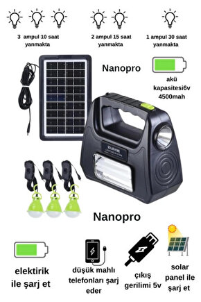 Solar Güneş Enerjili Aydınlatma Sistemi Nanopro