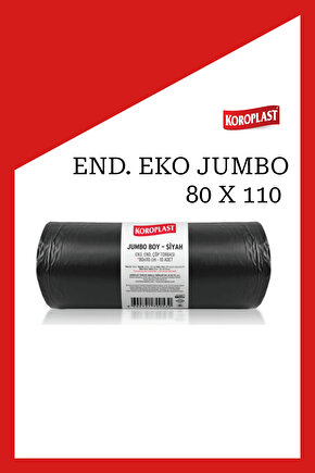 Eko Endüstriyel Çöp Torbası Jumbo Siyah 1 Rulo 10 Adet
