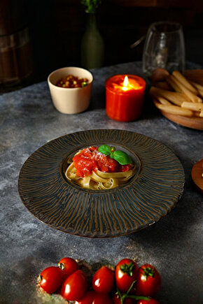 Mantra Porselen Makarna ve Salata Tabağı Çukur Dekoratif Tabak 28cm 1 Adet