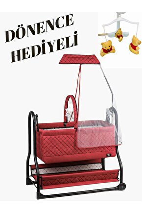 Dönenceli Npratik Lüx Bebek Beşiği Nenni Silinebilir Portatif Sallanır Sepet Beşik Hamak Beşik