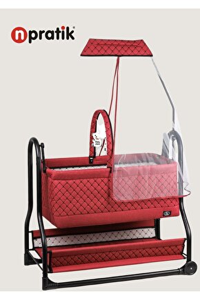 Npratik Lüx Bebek Beşiği Nenni Silinebilir Portatif Sallanır Sepet Beşik Hamak Beşik