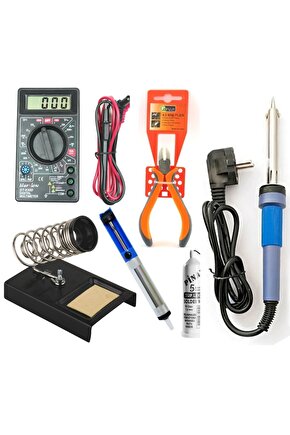 60W Havya + Lehim + Havya Standı + Lehim Pompası + Mini Yankeski + Multimetre
