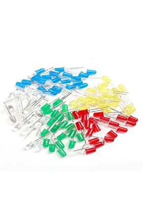 10 adet 5 mm LED (5 farklı renkte)