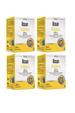 Ocean Vitamin D3 600 Iu Sprey 20ml X4 Adet