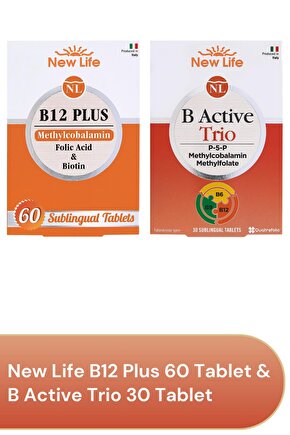 Metilkobalamin B12 Plus 1000 Mcg 60 Dilaltı Tablet & B Active Trio 30 Tablet