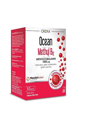 Methyl B12 Sprey - Methylcobalamin Dil Altı Spreyi 1000 Mcg 10ml