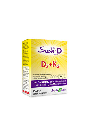 Suda-d D3 K2 Sprey&damla 30 ml