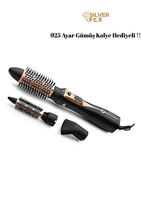 Ar5063 Volume Pro Hava Uflemeli Sac Şekillendirici, Seramik, 1200 Watt, & SILVERFOX Kolye Hediyeli